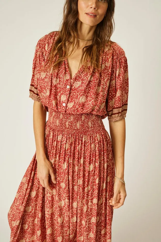 Women Natalie Martin Tops Violet Top Water Lily Terracotta