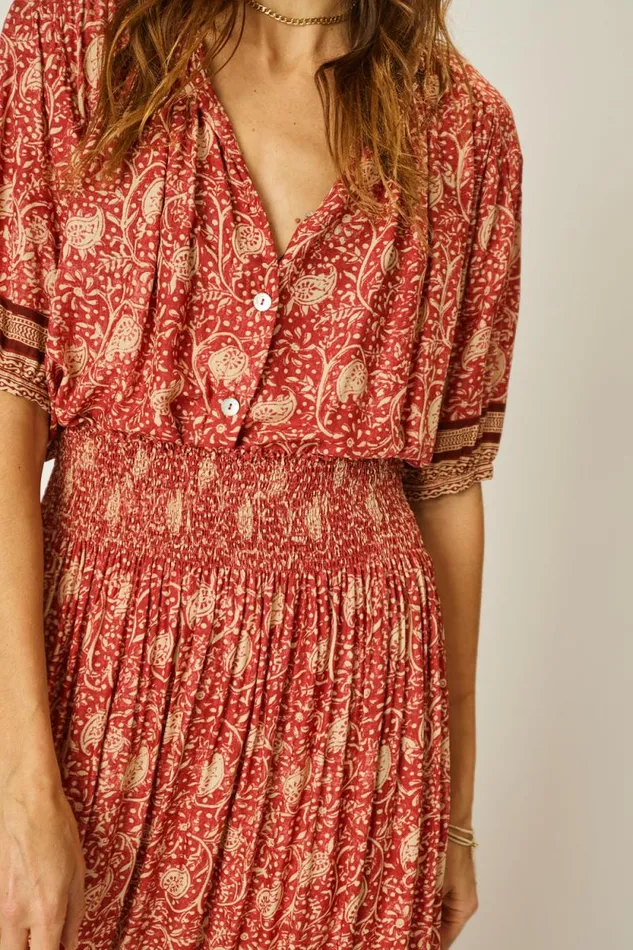 Women Natalie Martin Tops Violet Top Water Lily Terracotta