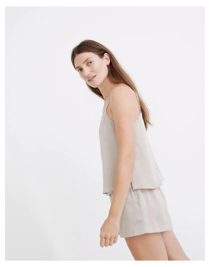 Women Night Stars Satin Pajama Cami Ashen Silver Madewell Pajamas Women Night Stars Satin Pajama Cami Ashen Silver Madewell Pajamas