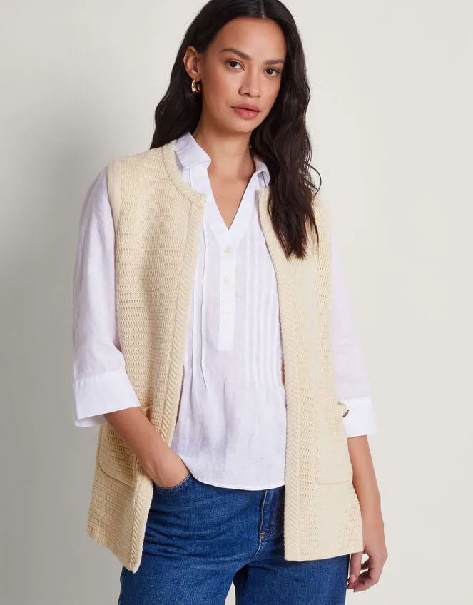 Women Noah Knit Gilet Ivory Monsoon Knitwear