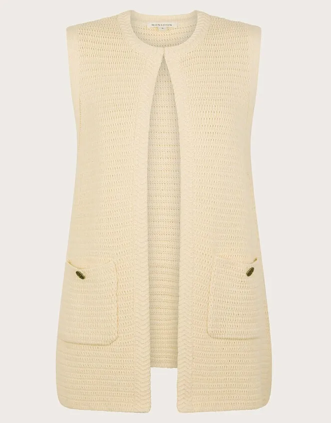 Women Noah Knit Gilet Ivory Monsoon Knitwear