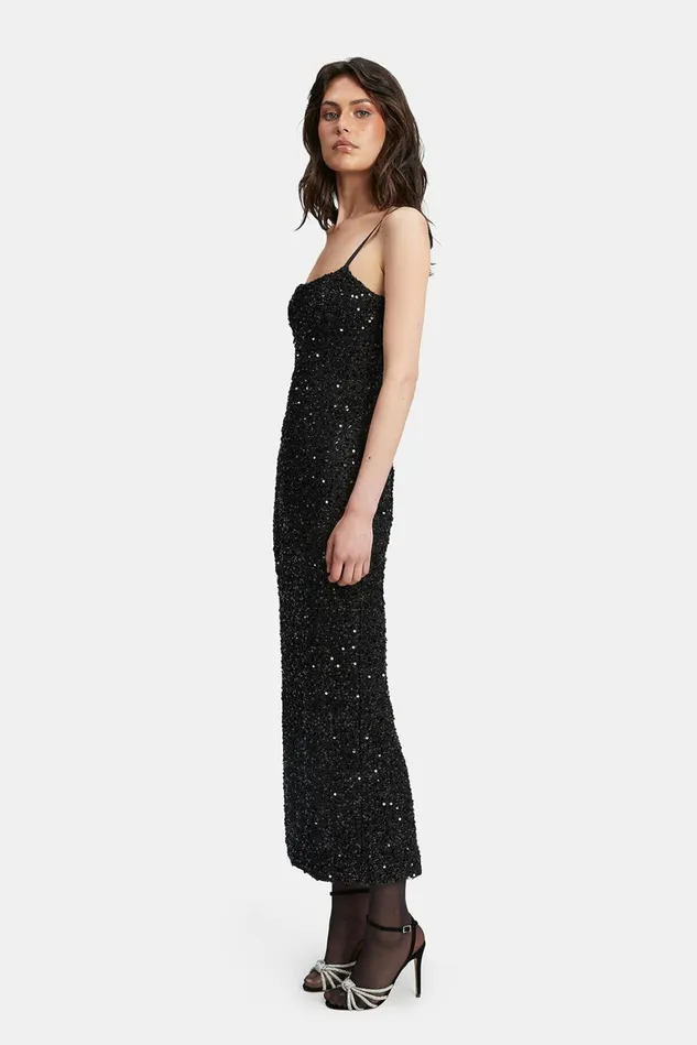 Women Occasion Dresses Bardot Infinite Sequin Maxi Dress In Black Black Women Occasion Dresses Bardot Infinite Sequin Maxi Dress In Black Black