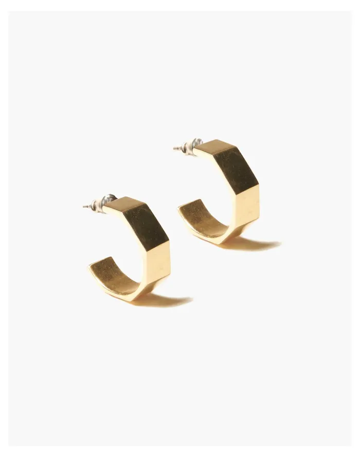 Women Odette Grande Verrou Hoops Brass Madewell Earrings