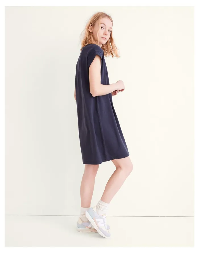 Women Organic Cotton Cap Sleeve Tee Dress Dark Baltic Madewell Dresses Women Organic Cotton Cap Sleeve Tee Dress Dark Baltic Madewell Dresses