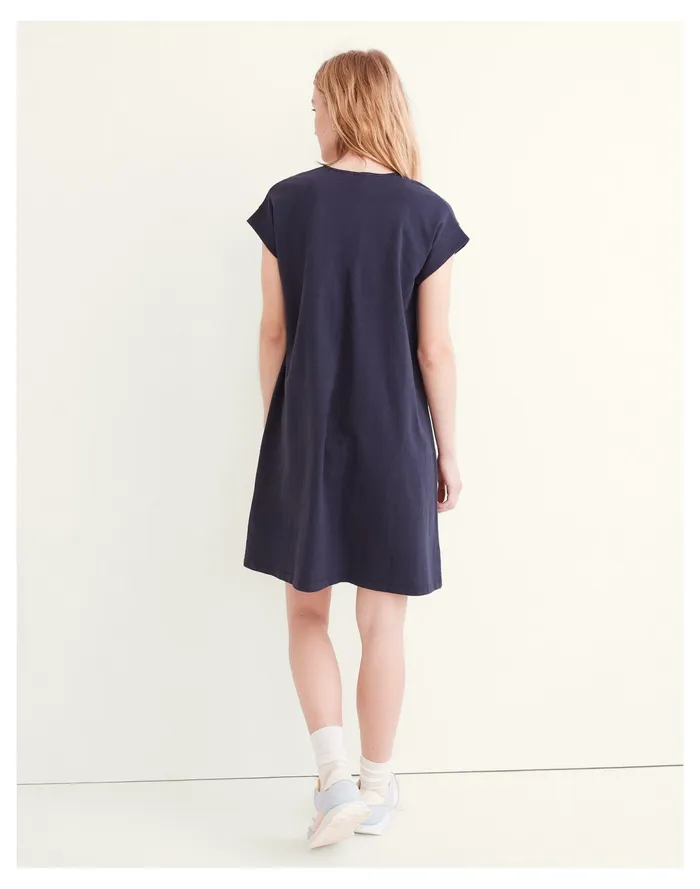 Women Organic Cotton Cap Sleeve Tee Dress Dark Baltic Madewell Dresses Women Organic Cotton Cap Sleeve Tee Dress Dark Baltic Madewell Dresses