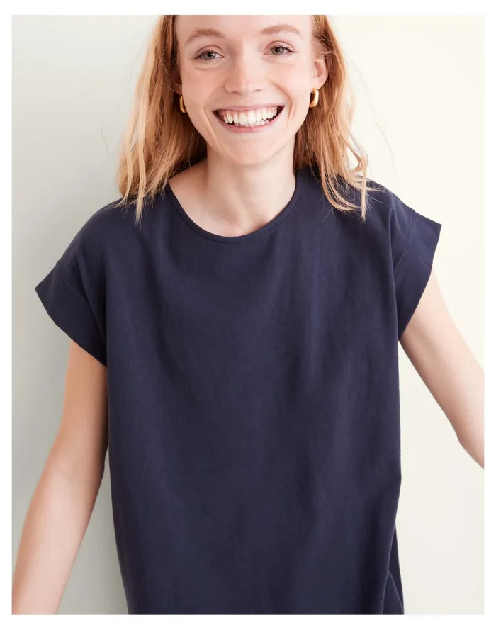 Women Organic Cotton Cap Sleeve Tee Dress Dark Baltic Madewell Dresses Women Organic Cotton Cap Sleeve Tee Dress Dark Baltic Madewell Dresses