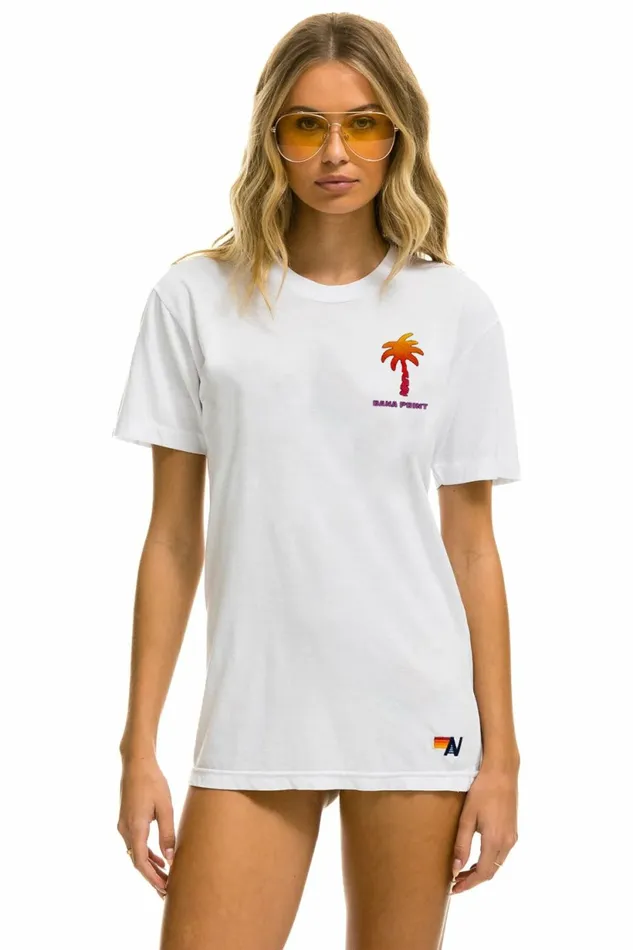 Women PALM TREE FESTIVAL DANA POINT 2023 TEE 8211 WHITE Aviator Nation UnisexTees