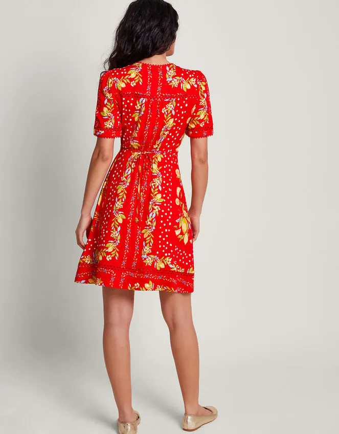 Women Paloma Print Jersey Dress Red Monsoon Dresses