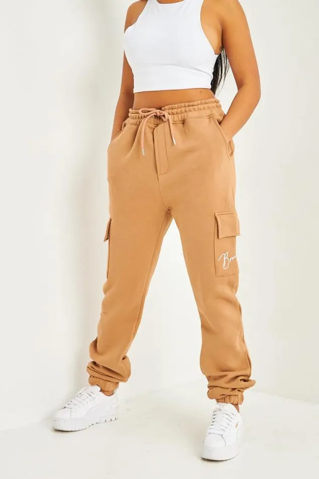Women Pantalon De Jogging Camel Poches Cargo Inscription Brentiny Camel Brentiny Paris Jogging Bottoms Women Pantalon De Jogging Camel Poches Cargo Inscription Brentiny Camel Brentiny Paris Jogging Bottoms