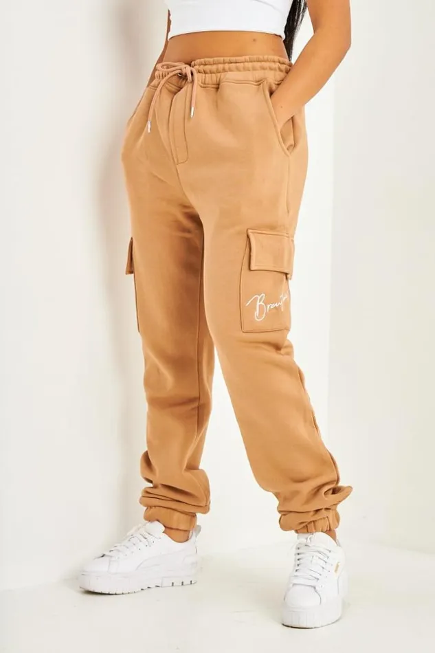 Women Pantalon De Jogging Camel Poches Cargo Inscription Brentiny Camel Brentiny Paris Jogging Bottoms Women Pantalon De Jogging Camel Poches Cargo Inscription Brentiny Camel Brentiny Paris Jogging Bottoms