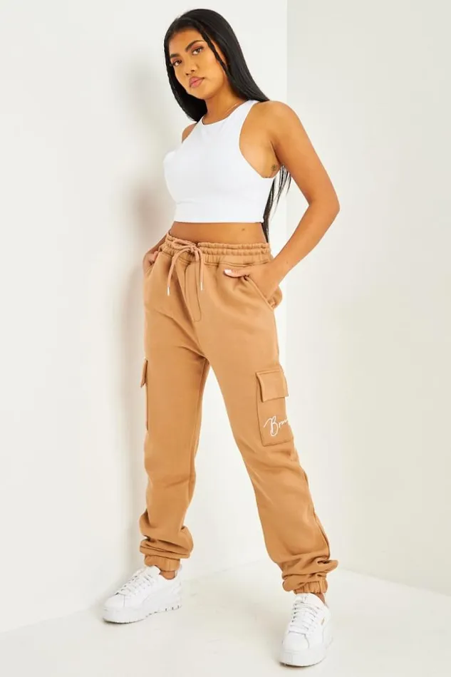 Women Pantalon De Jogging Camel Poches Cargo Inscription Brentiny Camel Brentiny Paris Jogging Bottoms Women Pantalon De Jogging Camel Poches Cargo Inscription Brentiny Camel Brentiny Paris Jogging Bottoms
