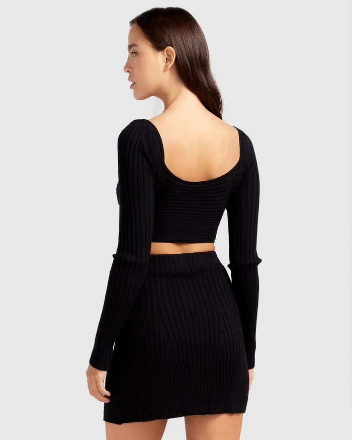 Women Pants and Skirts Belle and Bloom C039est Belle Knit Mini Skirt 8211 Black