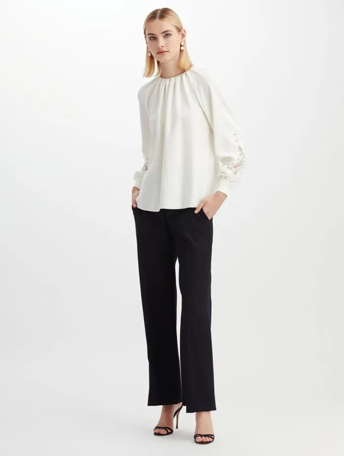 Women Pants and Skirts Oscar De La Renta Classic StraightLeg Pant Black
