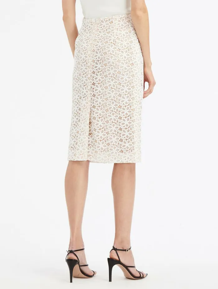 Women Pants and Skirts Oscar De La Renta Lace Pencil Skirt White Women Pants and Skirts Oscar De La Renta Lace Pencil Skirt White