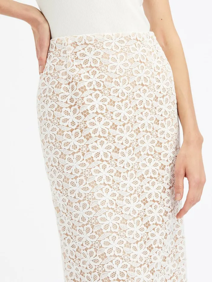 Women Pants and Skirts Oscar De La Renta Lace Pencil Skirt White Women Pants and Skirts Oscar De La Renta Lace Pencil Skirt White