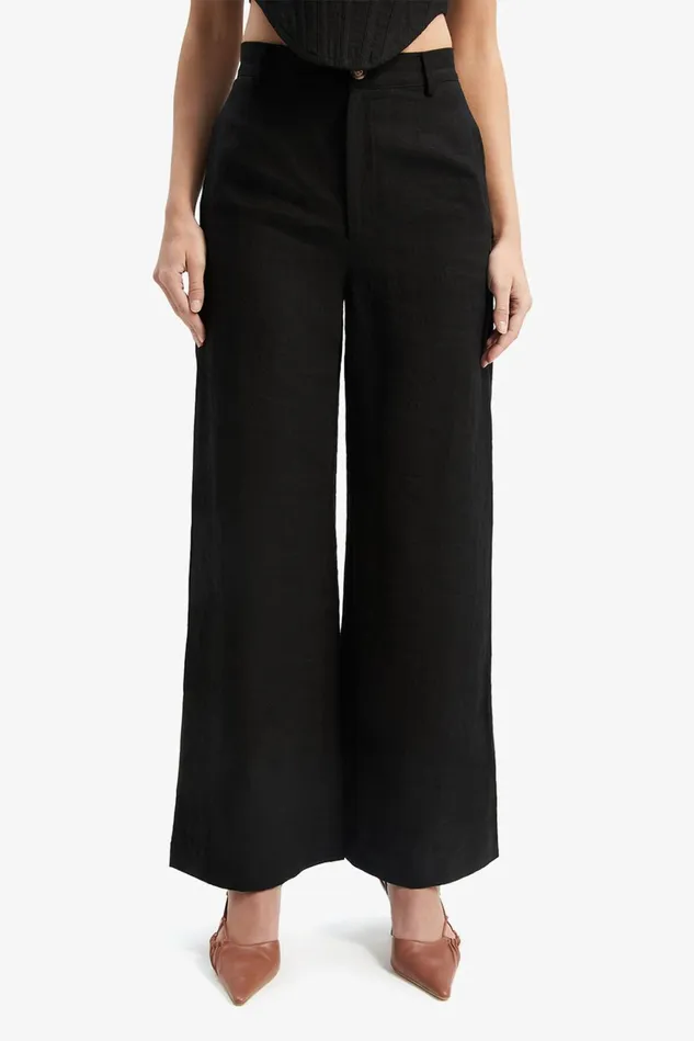 Women Pants Bardot Enya Linen Pant In Black Black Women Pants Bardot Enya Linen Pant In Black Black