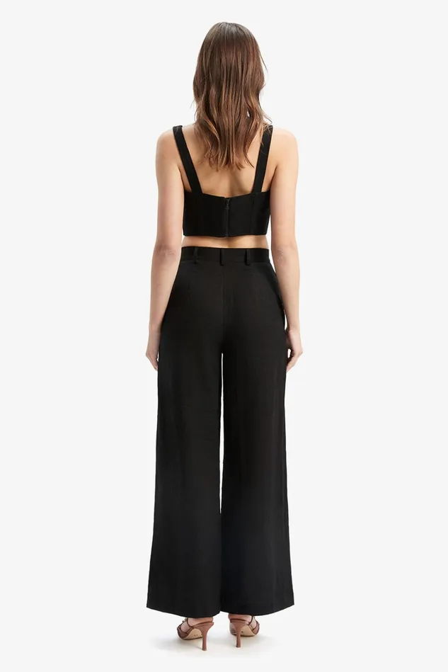 Women Pants Bardot Enya Linen Pant In Black Black Women Pants Bardot Enya Linen Pant In Black Black