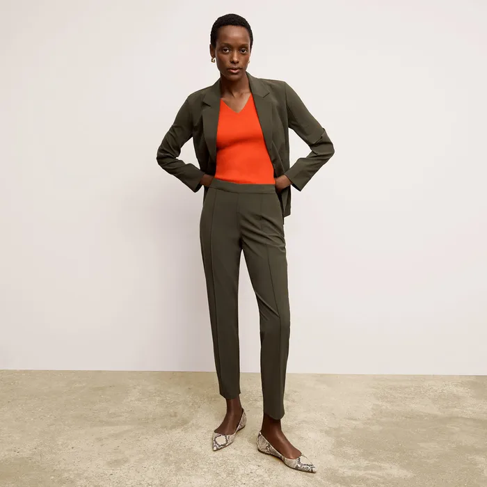 Women Pants M M LaFleur The Colby Travel Pant 8211 OrigamiTech Olive