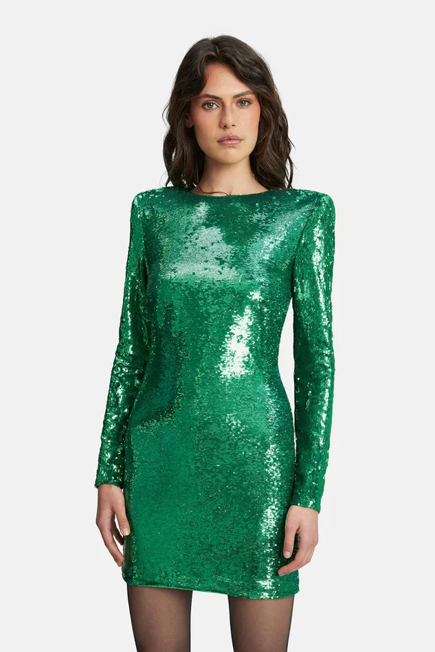 Women Party Dresses Bardot Alessia Sequin Mini Dress In Bright Green Bright Green Women Party Dresses Bardot Alessia Sequin Mini Dress In Bright Green Bright Green