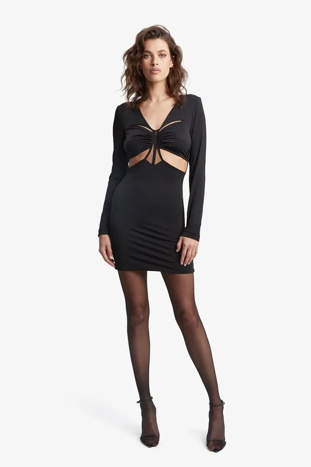 Women Party Dresses Bardot Erenay Cut Out Mini Dress In Black Black