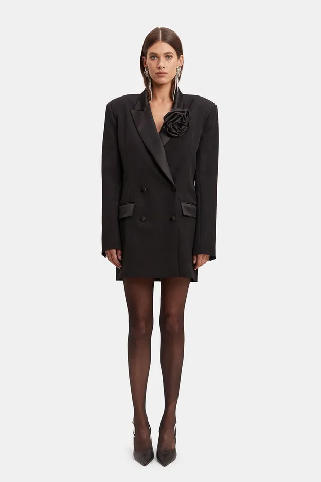 Women Party Dresses Bardot Joelle Tuxedo Dress In Black Black