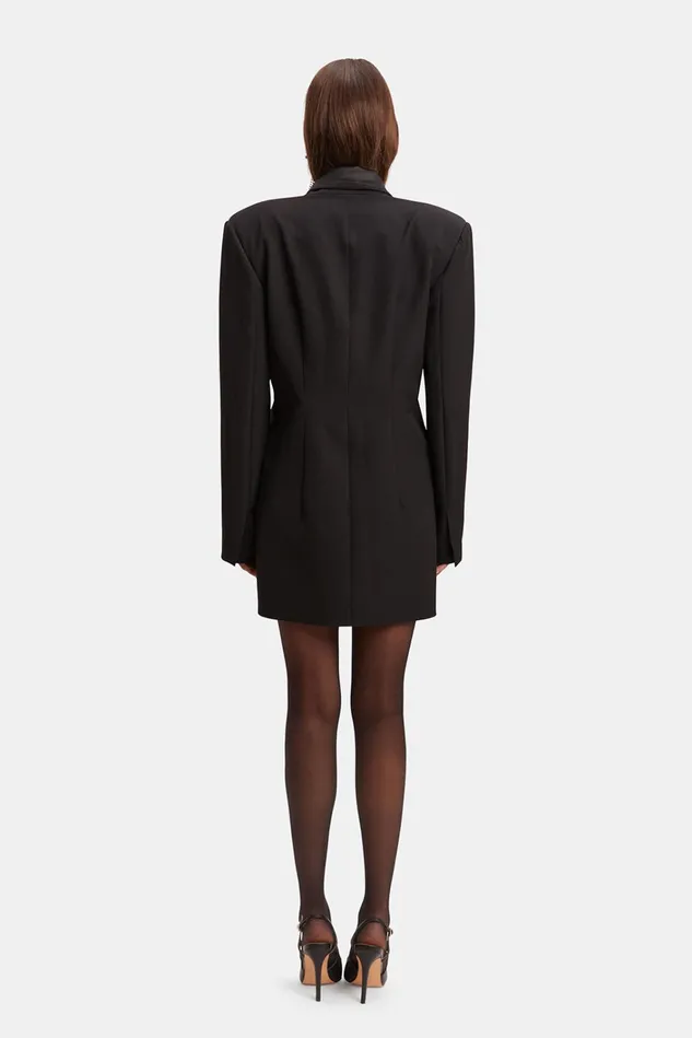 Women Party Dresses Bardot Joelle Tuxedo Dress In Black Black Women Party Dresses Bardot Joelle Tuxedo Dress In Black Black