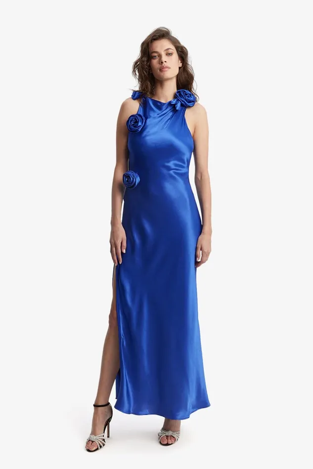 Women Party Dresses Bardot Reese Midi Dress In Cobalt Cobalt