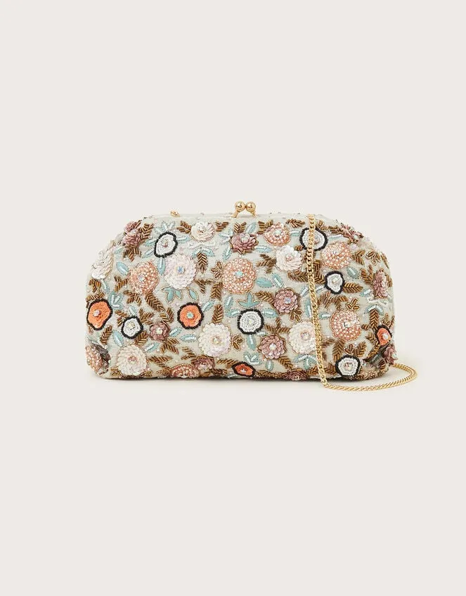 Women Pastel Floral Clutch Monsoon Bags and Purses