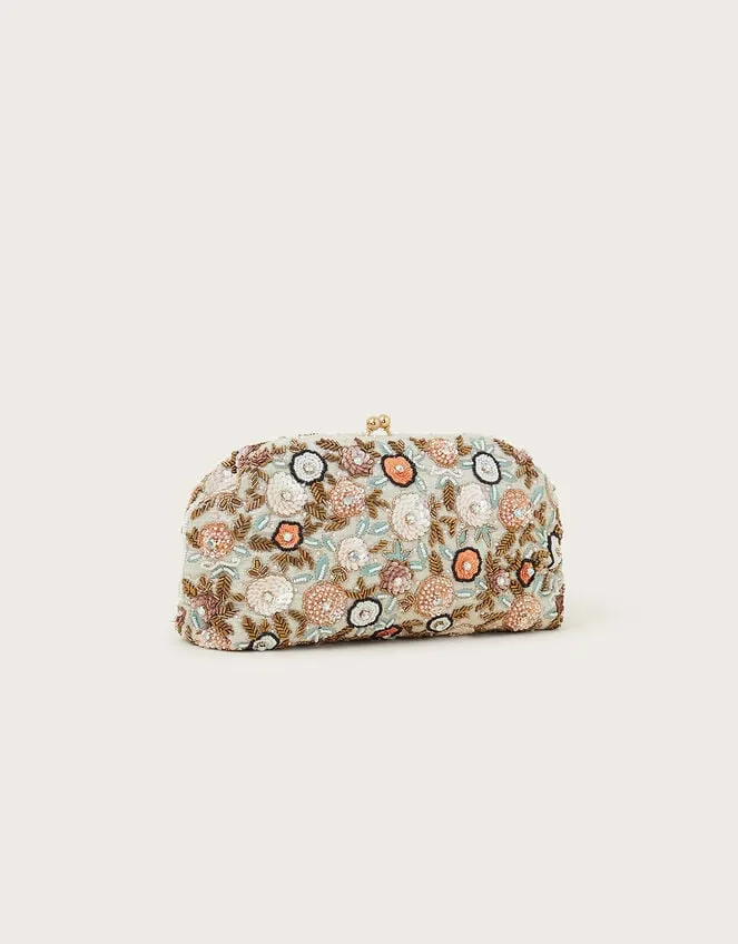 Women Pastel Floral Clutch Monsoon Bags and Purses