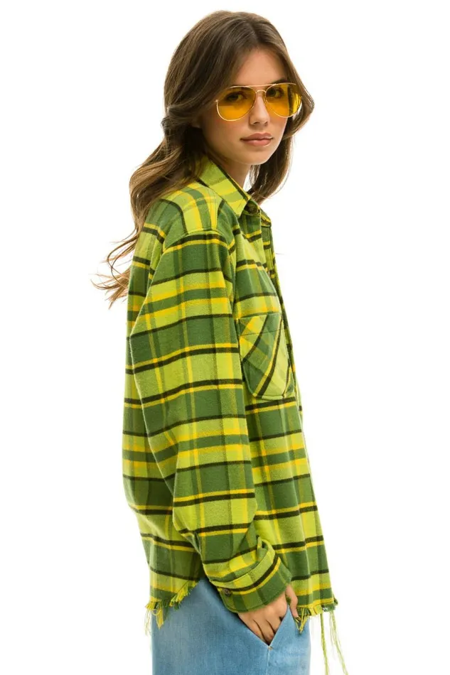 Women PLAID FLANNEL WESTERN SHIRT 8211 AVOCADO PLAID Aviator Nation UnisexTees Women PLAID FLANNEL WESTERN SHIRT 8211 AVOCADO PLAID Aviator Nation UnisexTees