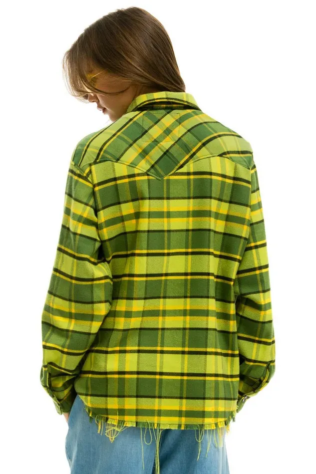 Women PLAID FLANNEL WESTERN SHIRT 8211 AVOCADO PLAID Aviator Nation UnisexTees Women PLAID FLANNEL WESTERN SHIRT 8211 AVOCADO PLAID Aviator Nation UnisexTees