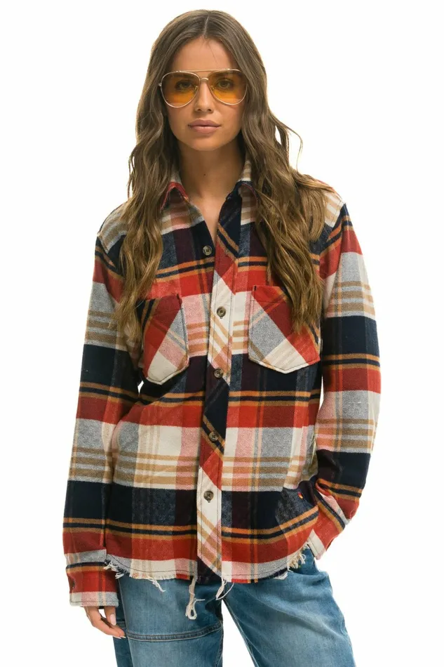 Women PLAID FLANNEL WESTERN SHIRT 8211 COWBOY PLAID Aviator Nation Women PLAID FLANNEL WESTERN SHIRT 8211 COWBOY PLAID Aviator Nation