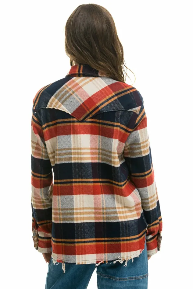 Women PLAID FLANNEL WESTERN SHIRT 8211 COWBOY PLAID Aviator Nation Women PLAID FLANNEL WESTERN SHIRT 8211 COWBOY PLAID Aviator Nation