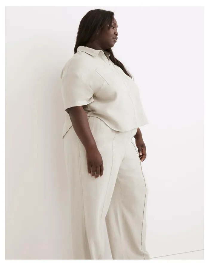 Women Plus Breezewoven Beachside Shirttail Top Ashen Sage Madewell Tops and Shirts Women Plus Breezewoven Beachside Shirttail Top Ashen Sage Madewell Tops and Shirts