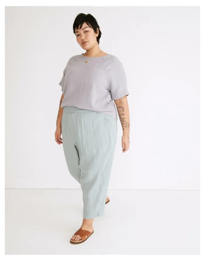 Women Plus Lightspun Pull On Balloon Pants Blue Horizon Madewell Pants