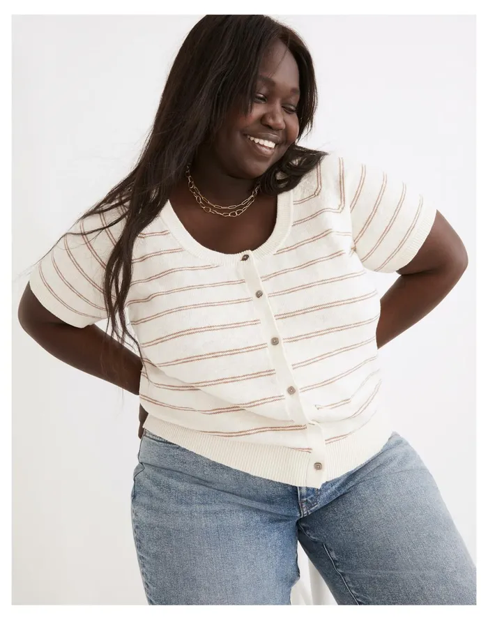 Women Plus Linden Scoop Sweater Tee In Stripe Antique Cream Madewell Sweaters Women Plus Linden Scoop Sweater Tee In Stripe Antique Cream Madewell Sweaters