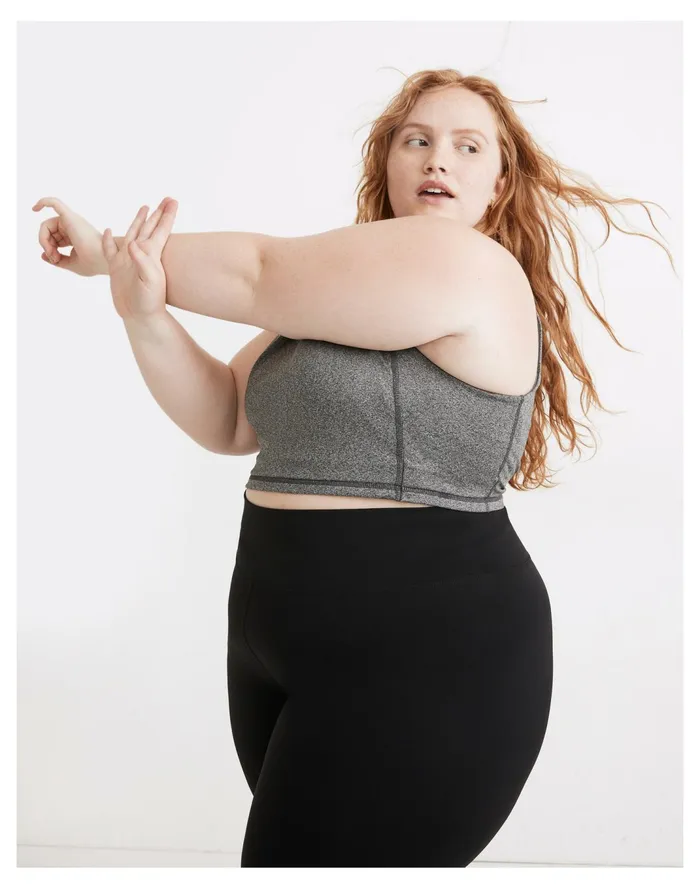 Women Plus MWL Form Racerback Crop Top In Heathered Charcoal Hthr Charcoal Madewell Activewear Women Plus MWL Form Racerback Crop Top In Heathered Charcoal Hthr Charcoal Madewell Activewear