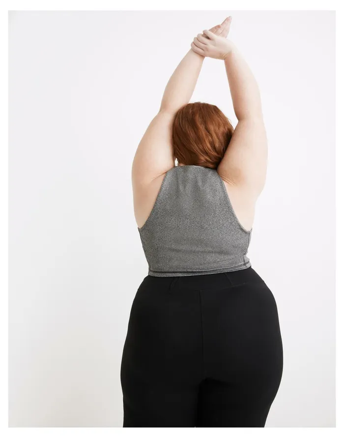 Women Plus MWL Form Racerback Crop Top In Heathered Charcoal Hthr Charcoal Madewell Activewear Women Plus MWL Form Racerback Crop Top In Heathered Charcoal Hthr Charcoal Madewell Activewear