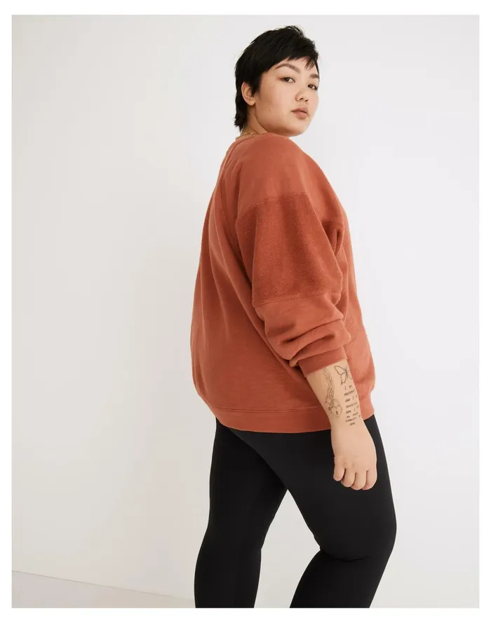 Women Plus MWL Oversized Raglan Sweatshirt Weathered Brick Madewell MWL Athleisure Women Plus MWL Oversized Raglan Sweatshirt Weathered Brick Madewell MWL Athleisure
