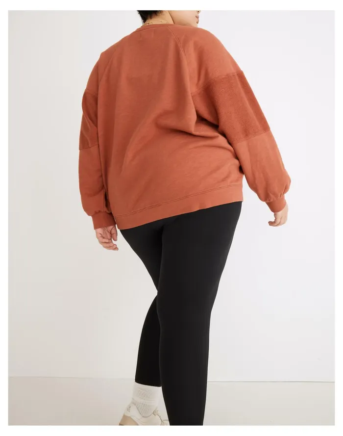 Women Plus MWL Oversized Raglan Sweatshirt Weathered Brick Madewell MWL Athleisure Women Plus MWL Oversized Raglan Sweatshirt Weathered Brick Madewell MWL Athleisure