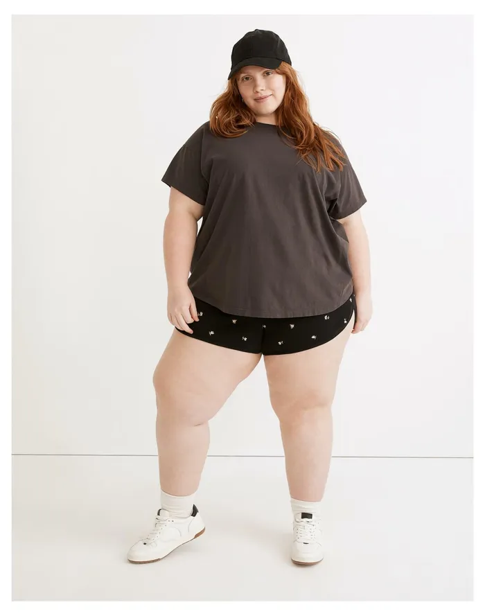 Women Plus MWL Seamed Tee Black Coal Madewell Activewear