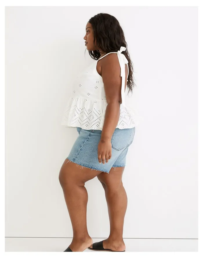 Women Plus Rosalie Tie Strap Top In Geo Eyelet Lighthouse Madewell Tops and Shirts Women Plus Rosalie Tie Strap Top In Geo Eyelet Lighthouse Madewell Tops and Shirts