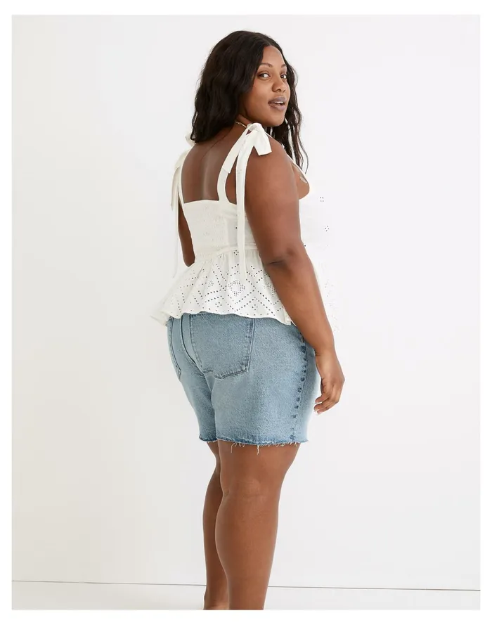 Women Plus Rosalie Tie Strap Top In Geo Eyelet Lighthouse Madewell Tops and Shirts Women Plus Rosalie Tie Strap Top In Geo Eyelet Lighthouse Madewell Tops and Shirts