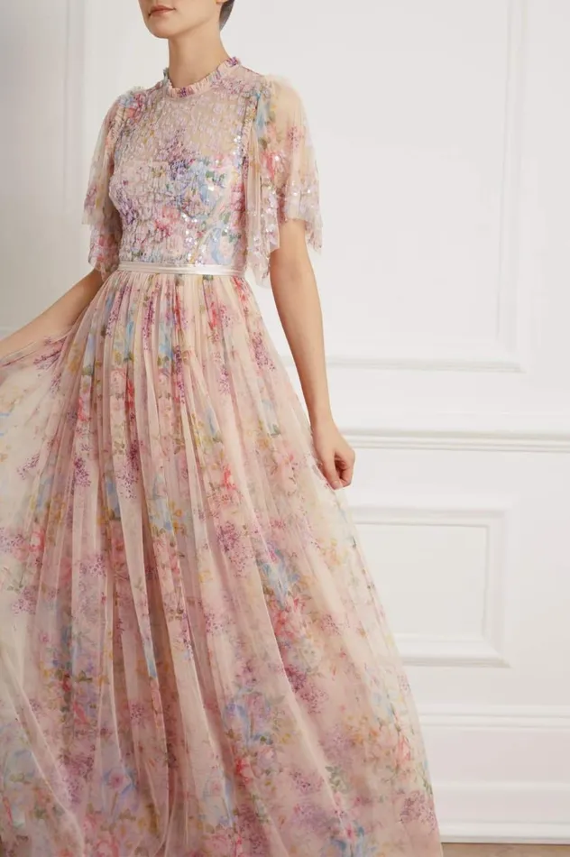 Women Printed Dresses Needle and Thread Floral Diamond Bodice Maxi Dress Multi