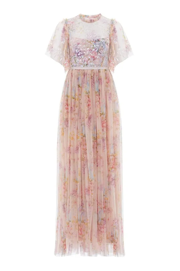 Women Printed Dresses Needle and Thread Floral Diamond Bodice Maxi Dress Multi