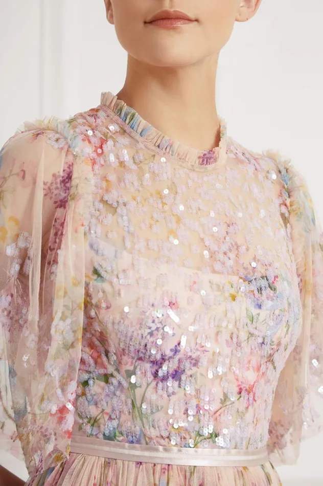 Women Printed Dresses Needle and Thread Floral Diamond Bodice Maxi Dress Multi