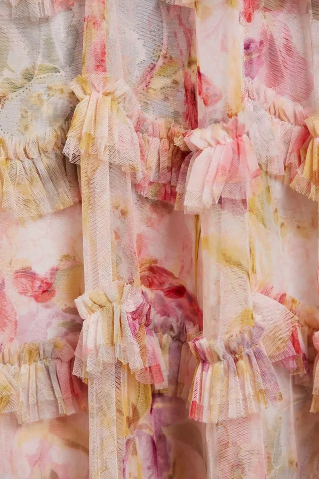Women Printed Dresses Needle and Thread Iris Ruffle Gown Multi