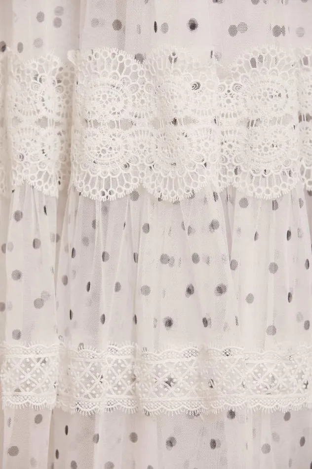 Women Printed Dresses Needle and Thread Polka Dot Lace Ankle Gown Multi