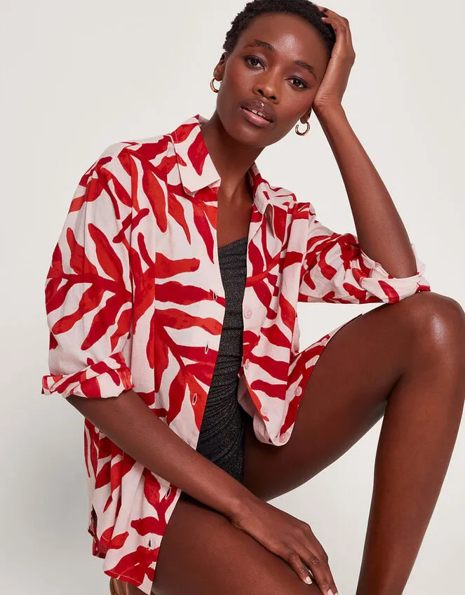 Women Priya Palm Print Shirt Red Monsoon Tops and Blouses