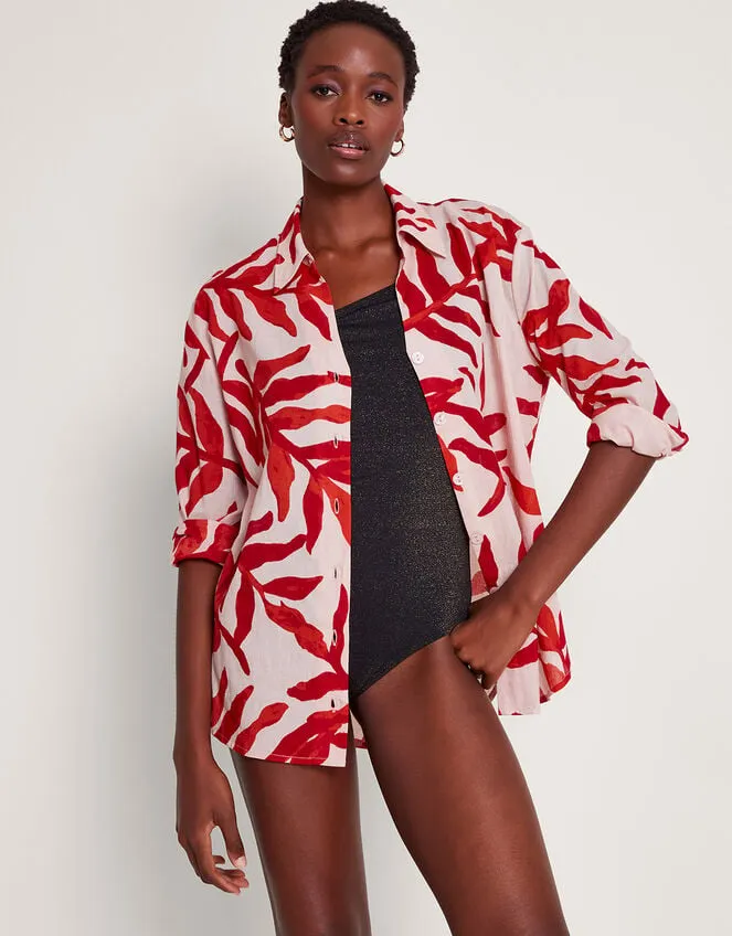Women Priya Palm Print Shirt Red Monsoon Tops and Blouses